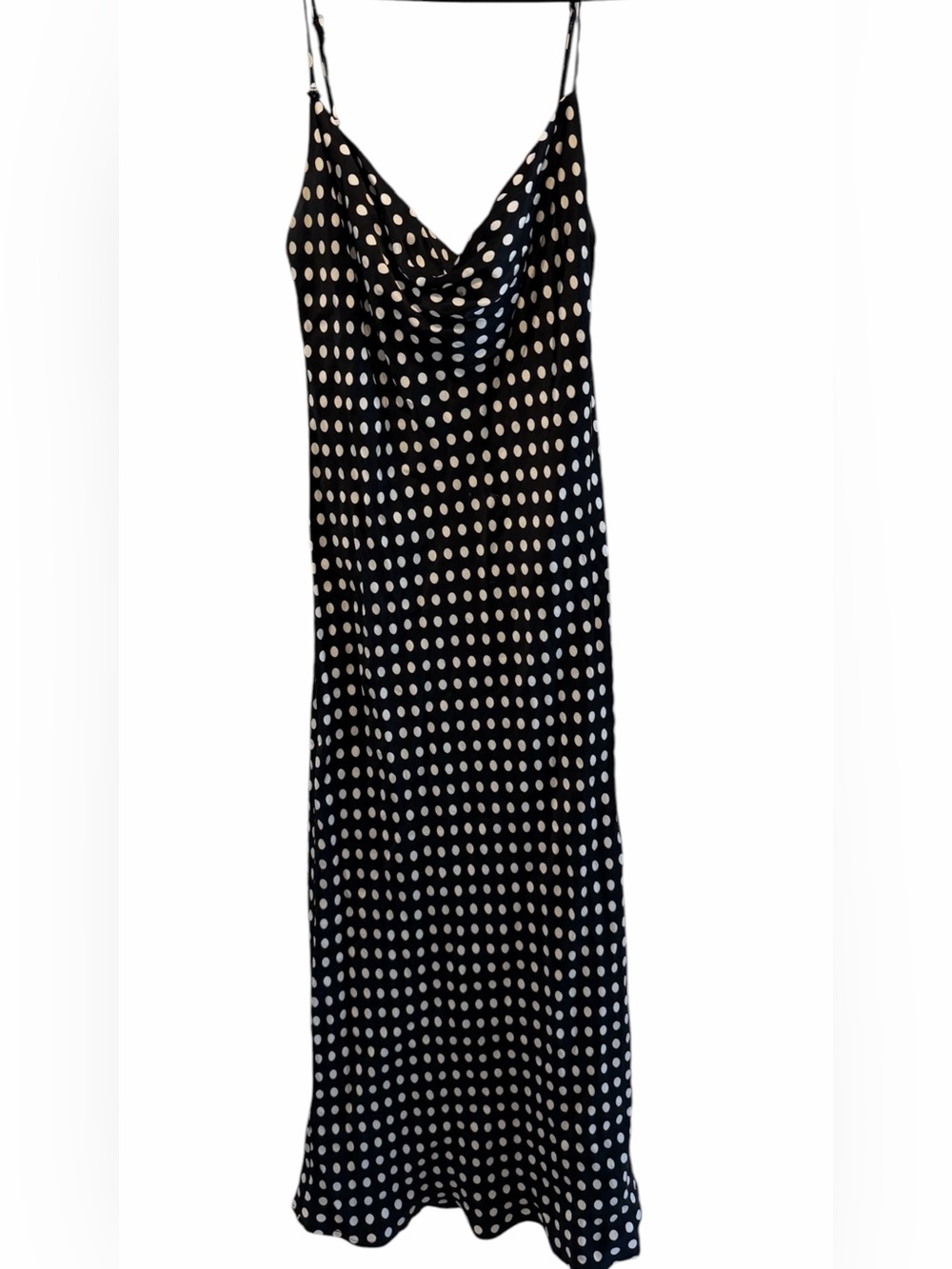 Zara Black Maxi Dress with Polka Dots Small